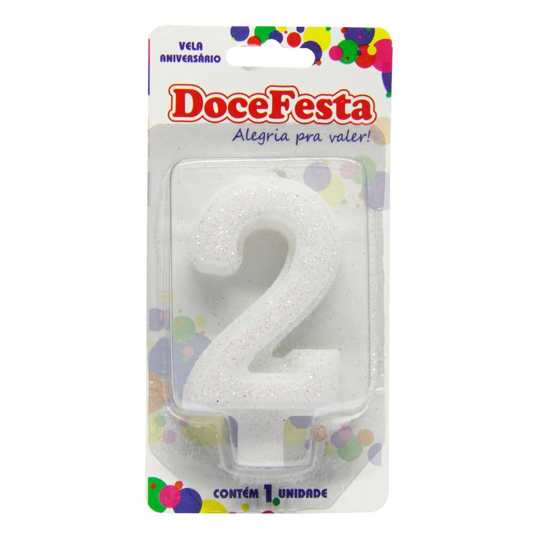 Vela de Aniversário Doce Festa Especial Branca N°2