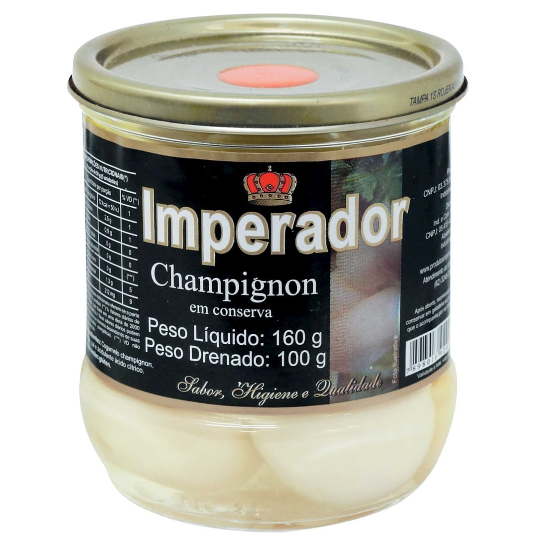 Cogumelo Inteiro Vidro Imperador 100 g