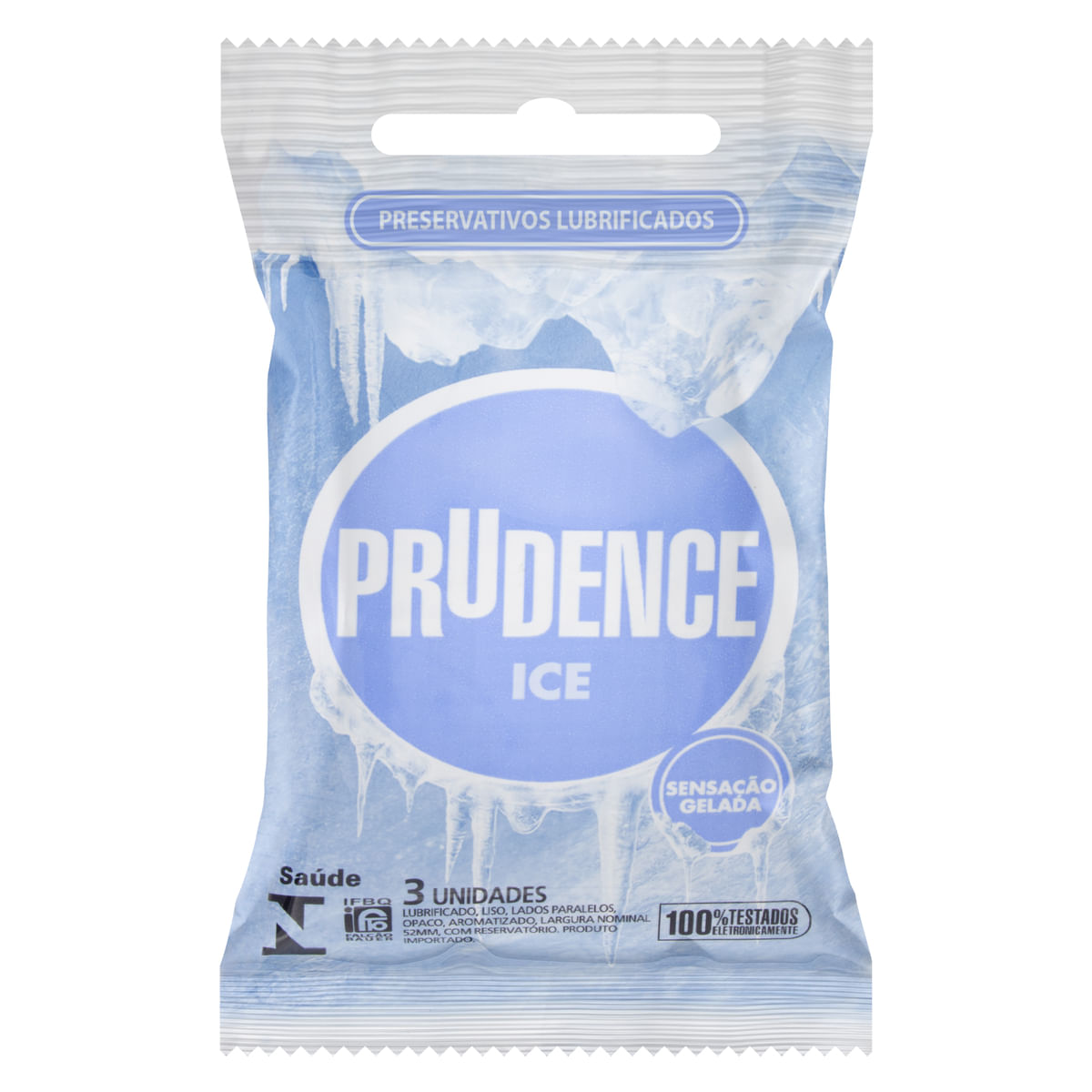 Preservativo Prudence Ice Com 3 Unidades