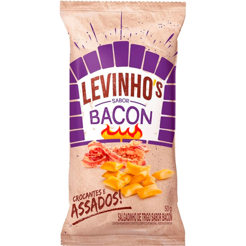 Salgadinho Levinhos Bacon Pacote com 50g