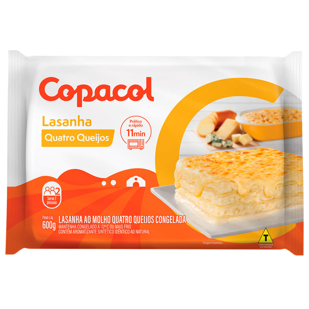 Lasanha Quatro Queijos Congelada Copacol 600g