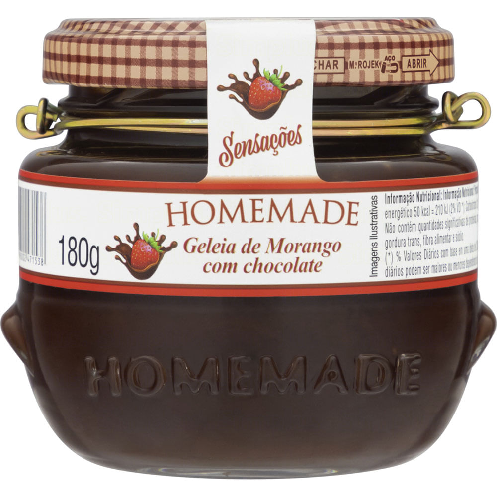 Geleia Morango com Chocolate Homemade Sensações Vidro 180g