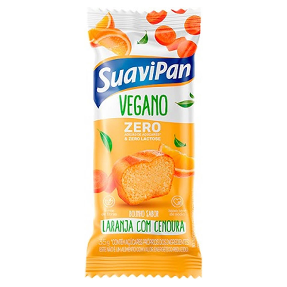 Mini Bolo Suavipan Vegano 40G Laranja Com Cenoura
