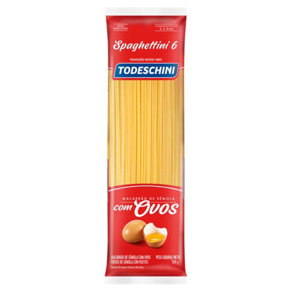 Macarrão Todeschini Spaghettini com Ovos n°6 500g