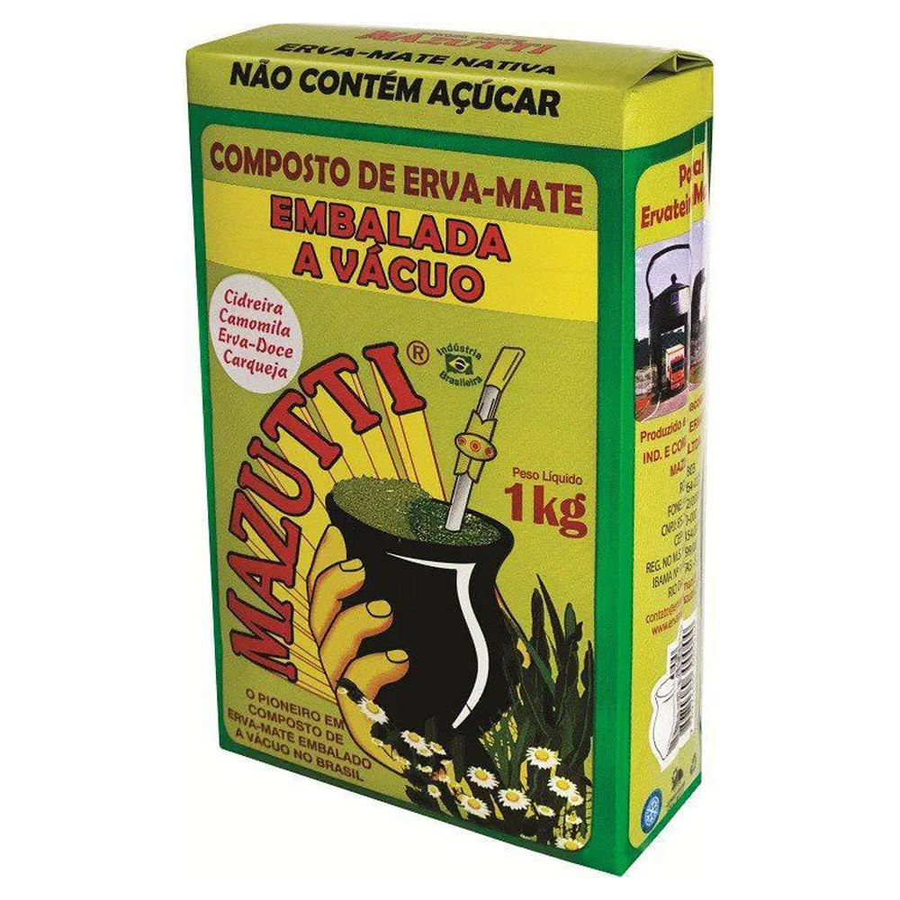 Erva Mate Mazutti Composta com Chás Vácuo 1kg
