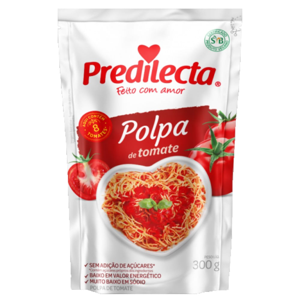 Polpa de Tomate Predilecta sem Adição de Açúcar Sachê 300 g