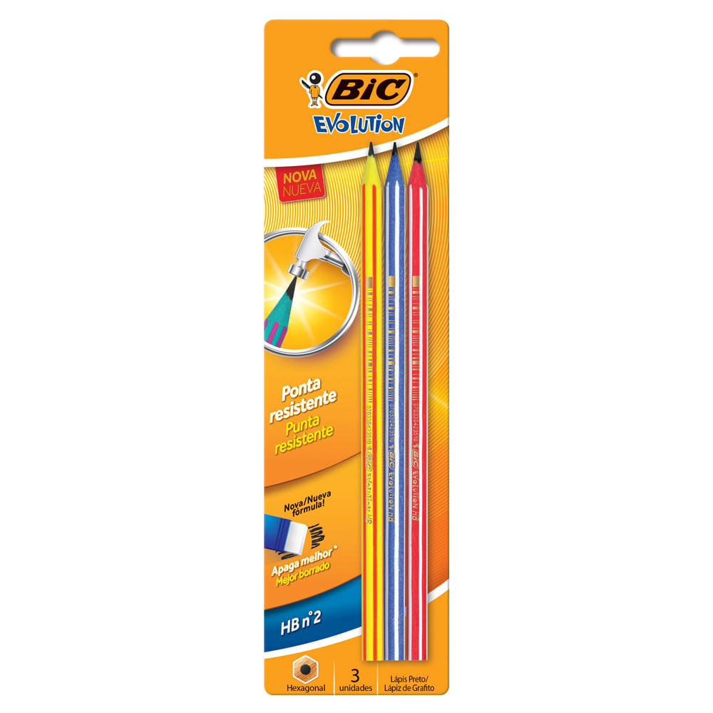 Lápis Preto Bic Evolution Pijamas | Com 3 Unidades