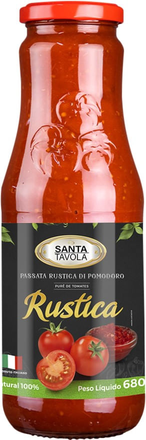 Passata de Tomate Santa Tavola Rústica Vidro 680g