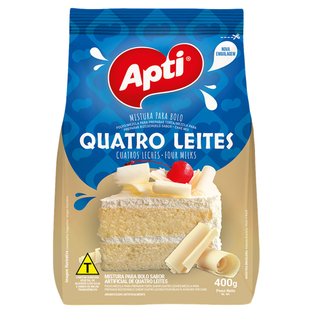 Mistura para Bolo Apti Quatro Leites 400g