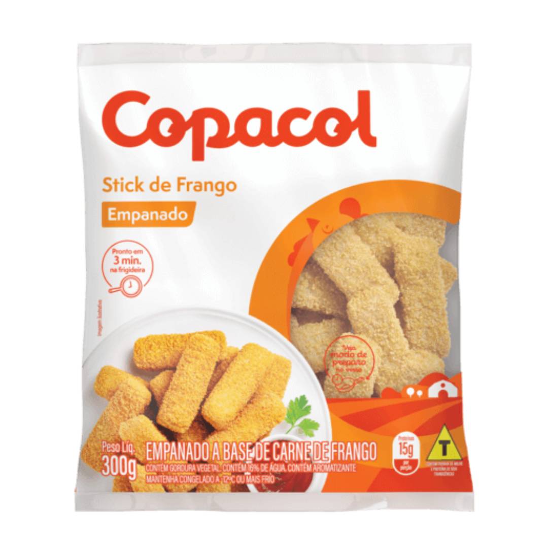 Tirinhas Sticks de Frango Empanado Congelado Copacol 300g