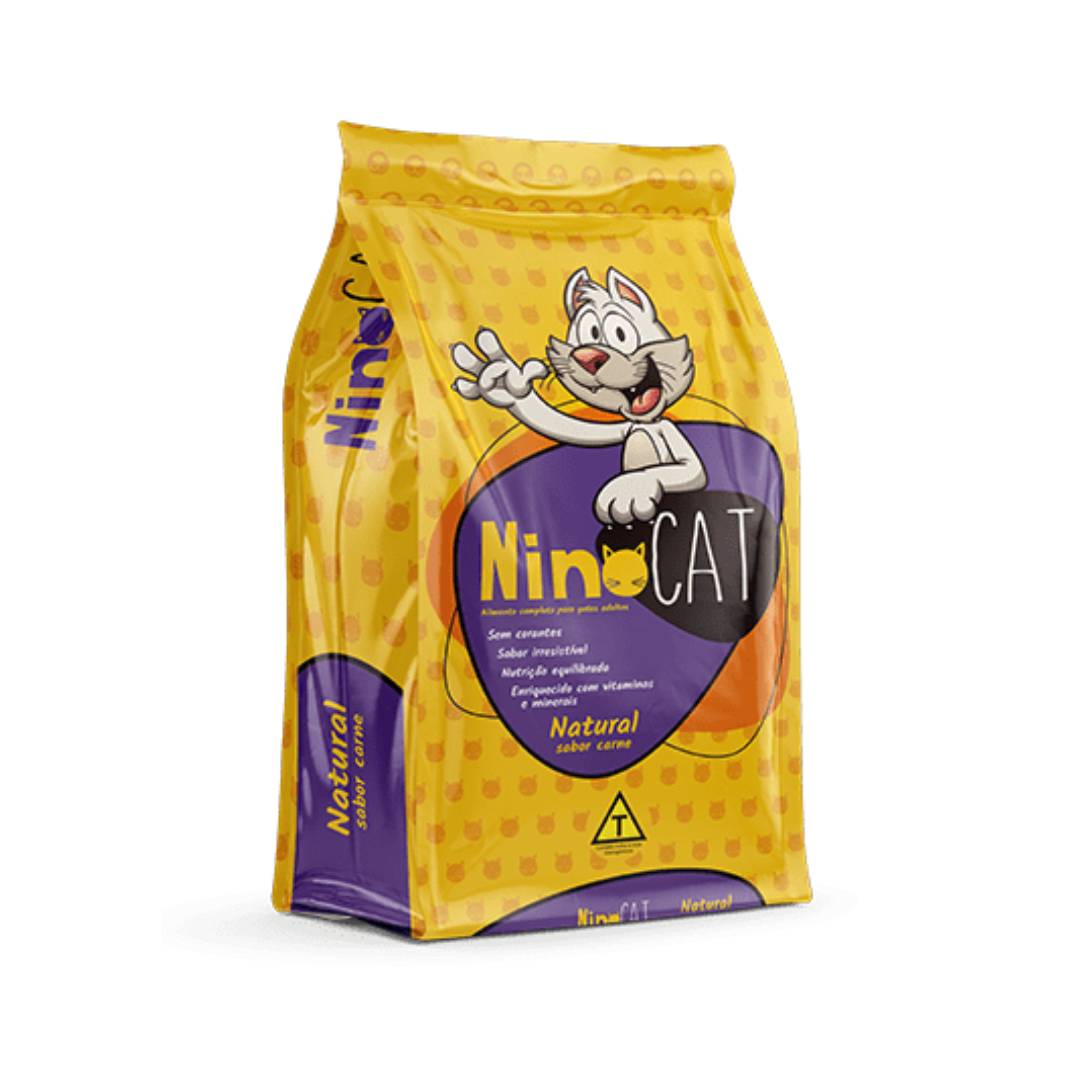 Ração para Gato Ninocat Adulto Sabor Carne Pacote 1kg